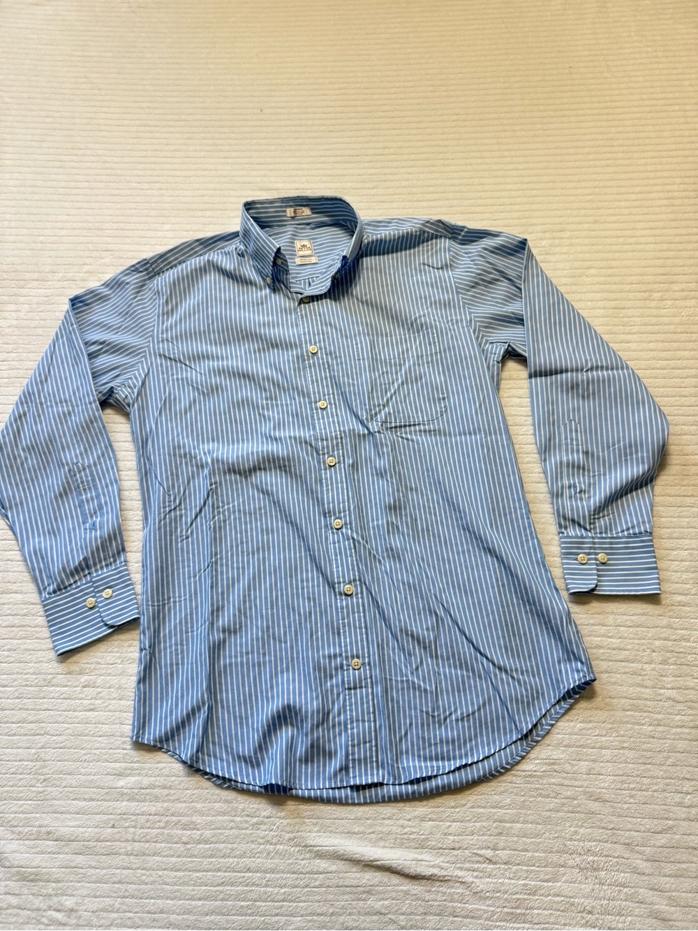 Peter Millar Light Blue & White Striped Dress Shirt